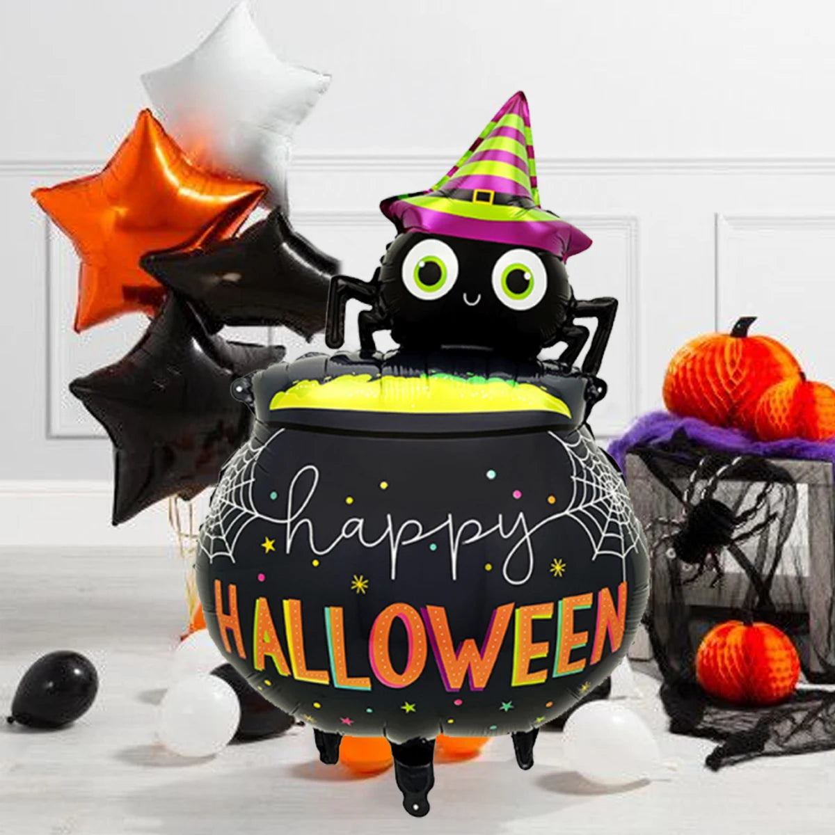 1pc 2pcs Halloween Spider Medicinal Pot Balloon Party Birthday Horror Weird