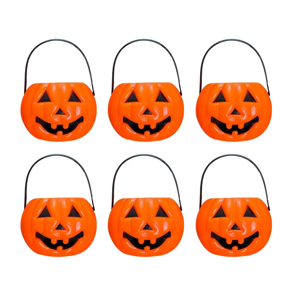 6PCS Set Spooky 6cm Size Halloween Pumpkin Jar Lid