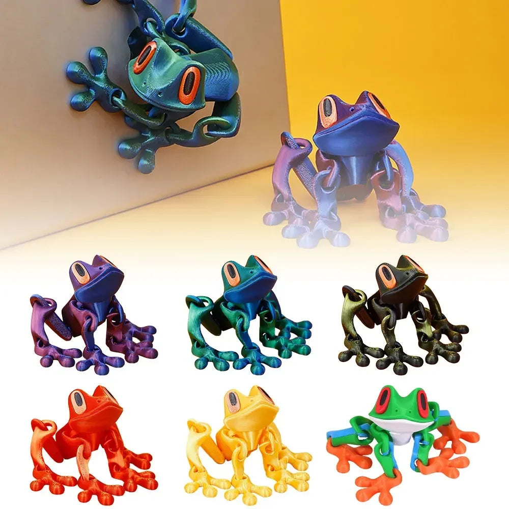3D Printing Simulation Tree Frog Joint Movable Frog Ornaments Kitchen Home
