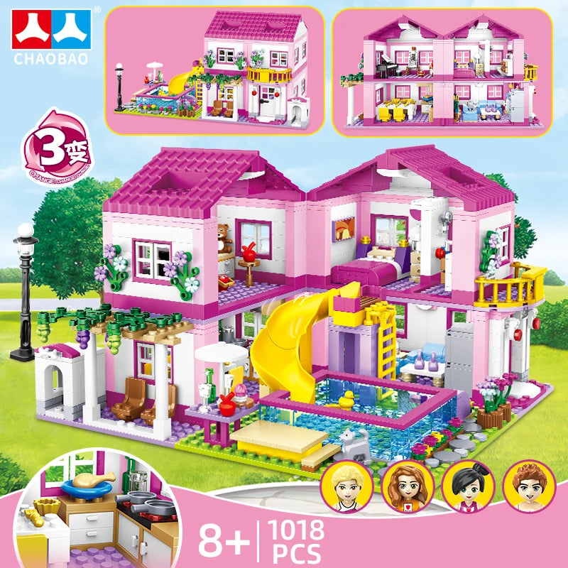 Friends City Street View House Summer Holiday Villa Castle Model Building Block