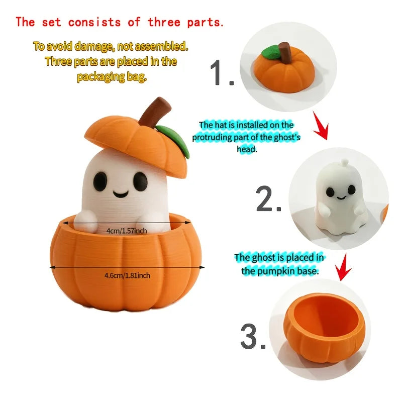 Set Includes Pumpkin Base Ghost Hat Creative 3D