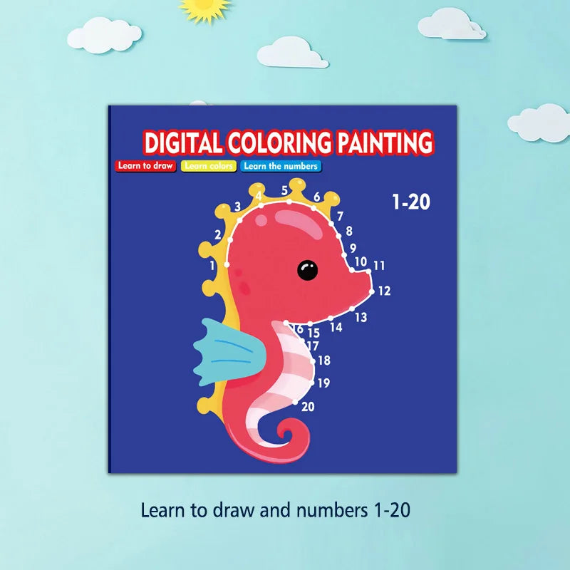 Line Drawing Children Doodle Book Learning Numbers Early