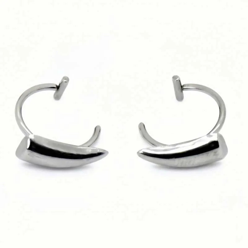 1pair Stainless Steel Sharp Teeth Fake Piercing Lip