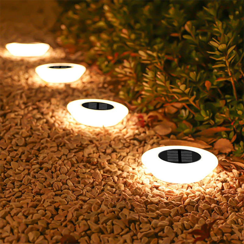 1 4Pack Solar Ground Lights 14LED Waterproof Outdoor Landscape Light LED Lawn
