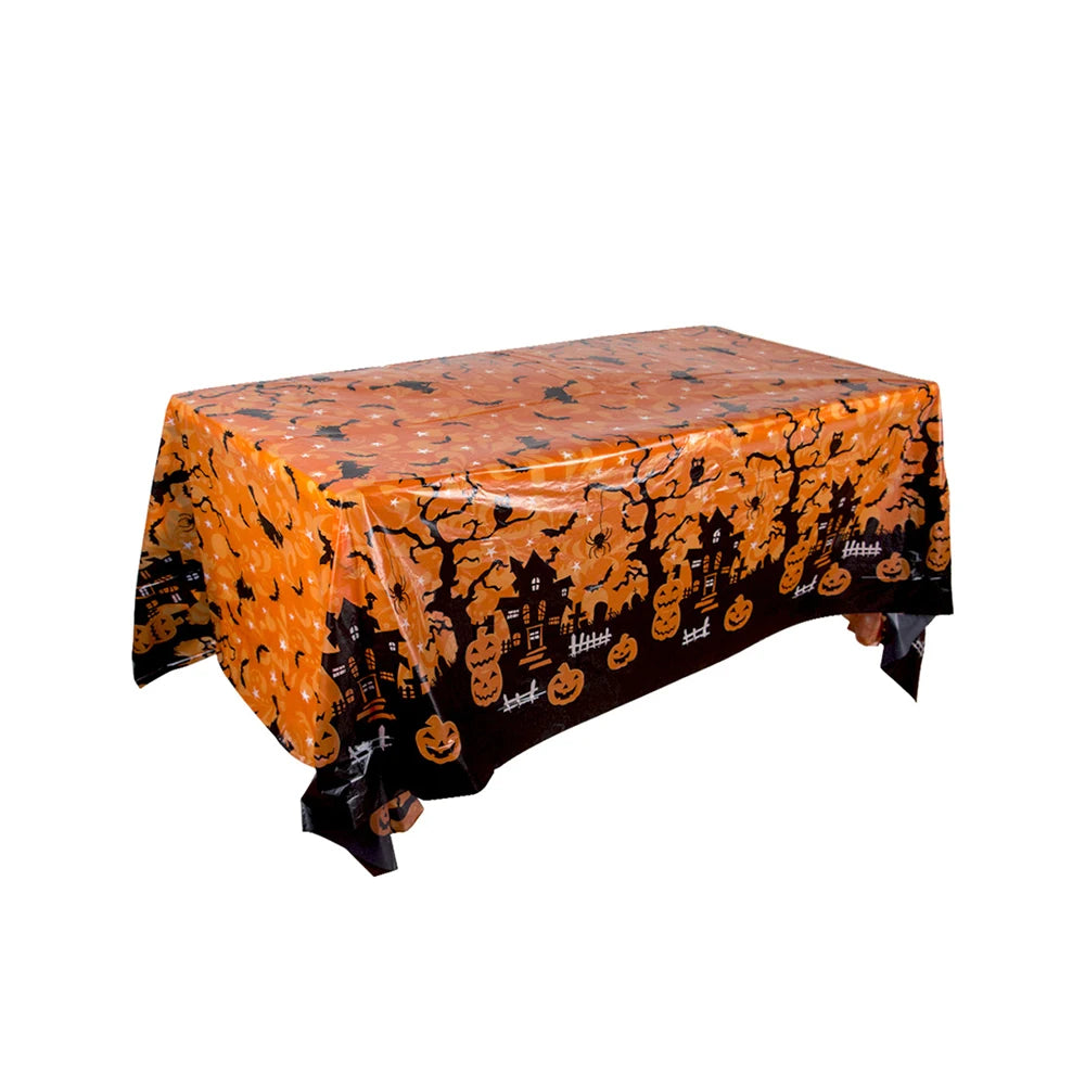 Halloween Decoration Tablecloth Pumpkin Spider Web Bat