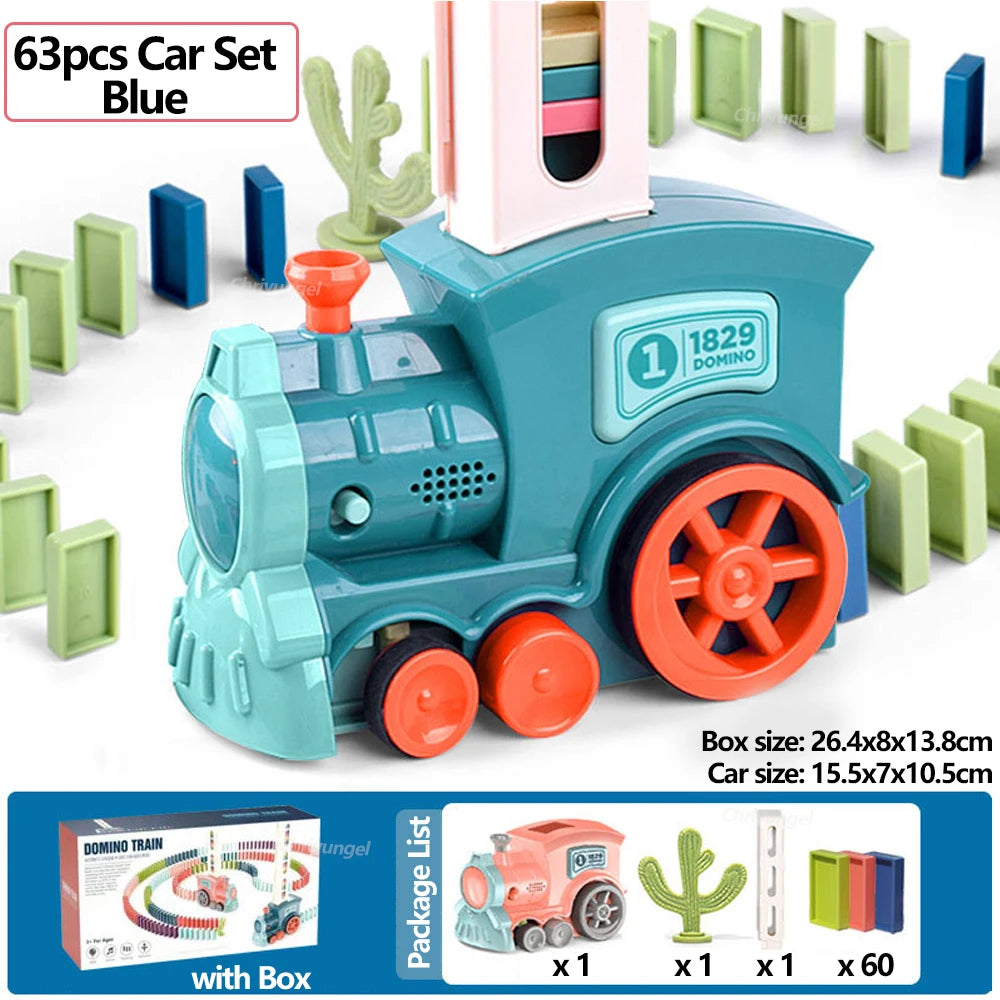Domino Train Automatic Laying Electric Car Colorful