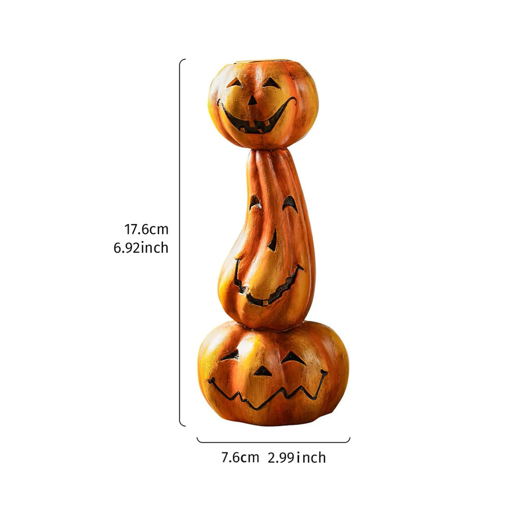 1PC Halloween Decor Retro Pumpkin Candlestick Resin
