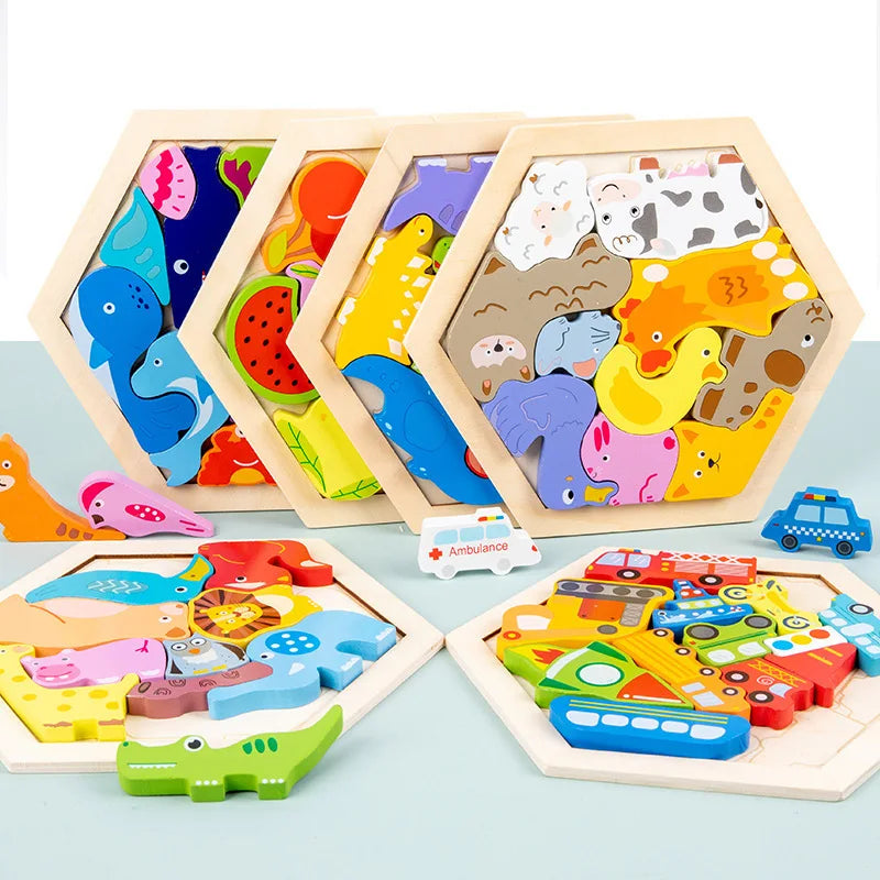 Wooden Jigsaw Puzzle 3D Creative Early Education