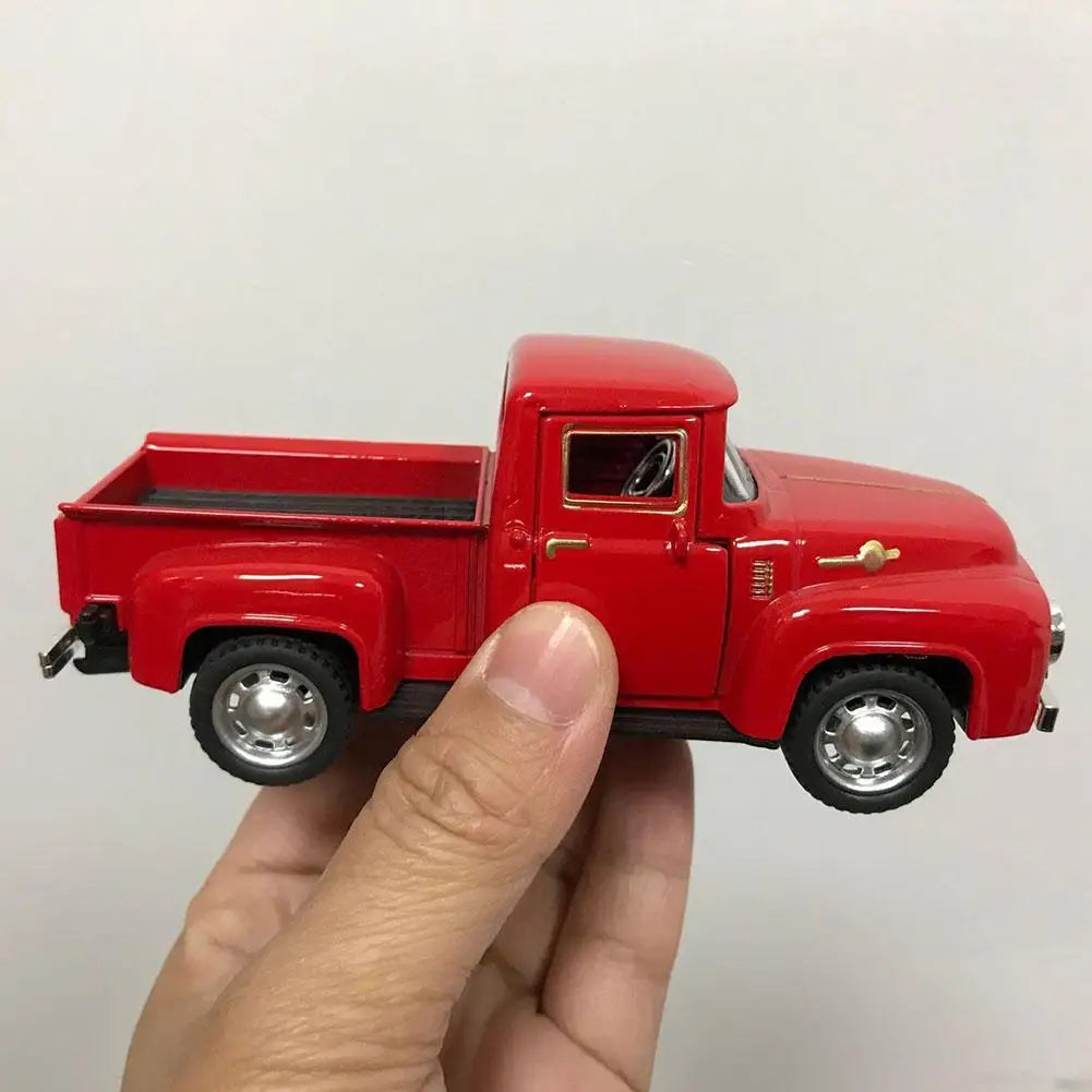 1 32 Red Metal Truck Model Vintage Alloy Mini Pull-Back Diecast Car
