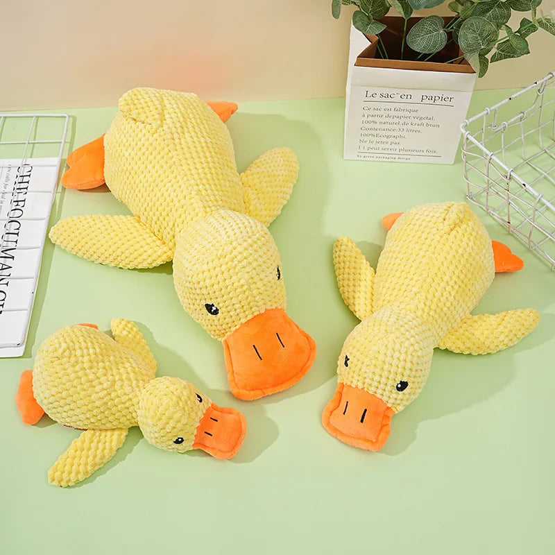 Little Yellow Duck Dog Toy Plush Companion Sleep Bite Resistant Grind Teeth