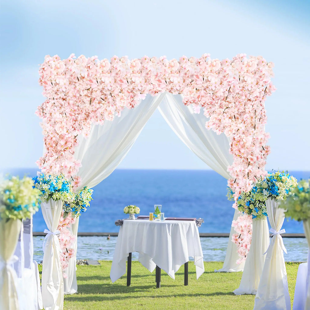 1pc 5.6ft Artificial Sakura Flowers Vine Wedding Garden Rose Arch Home Party