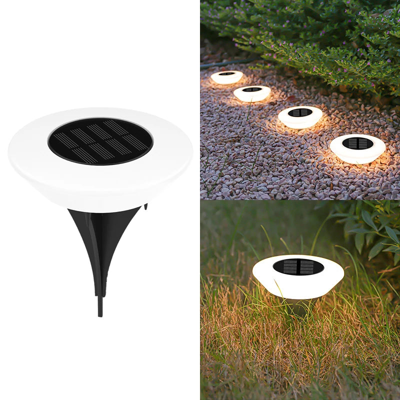 1 4Pack Solar Ground Lights 14LED Waterproof Outdoor Landscape Light LED Lawn