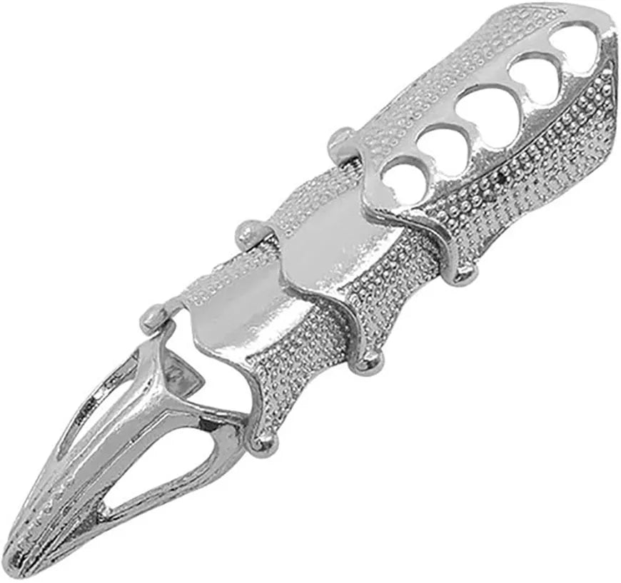 1 Fully Finger Hinged Fearless Warrior Ring, Detachable, with Adjustable Finger Size and Length