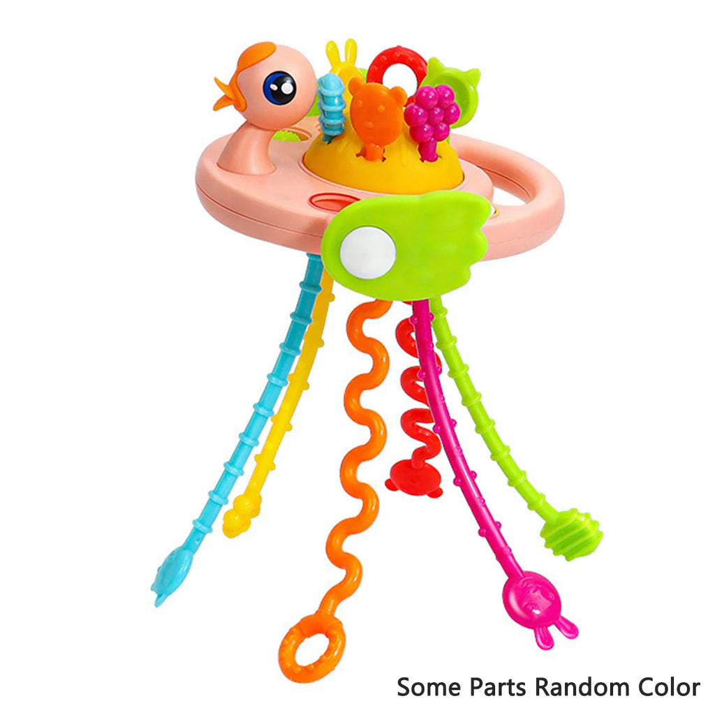 Activity Development Pull String Toys Silicone Teething Rattle Educational
