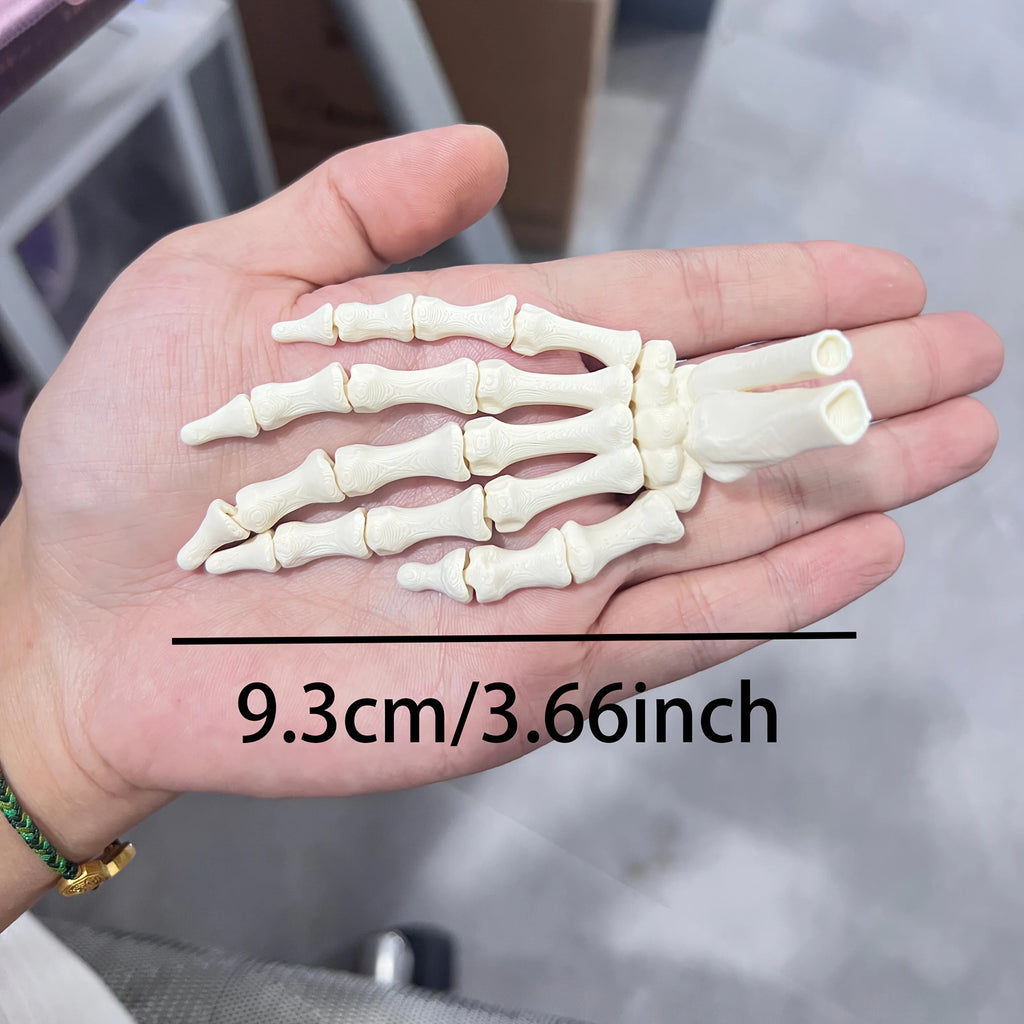 2-piece set - 3D Pprinted Hand Bone Ornaments, Halloween Decorations, 9.3 cm Long, Made of PLA Material, Can be used for decorat