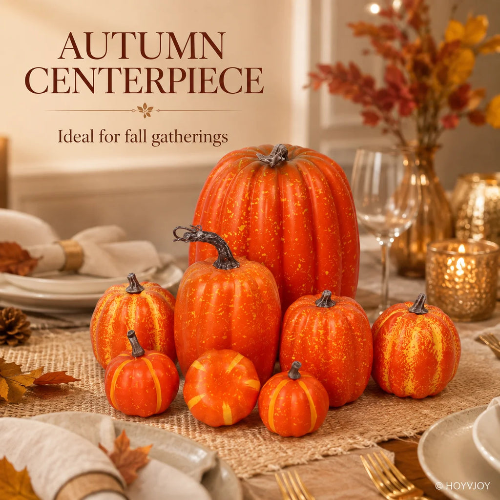 7pcs Pumpkin Autumn Decor Outdoor Foam Plastic