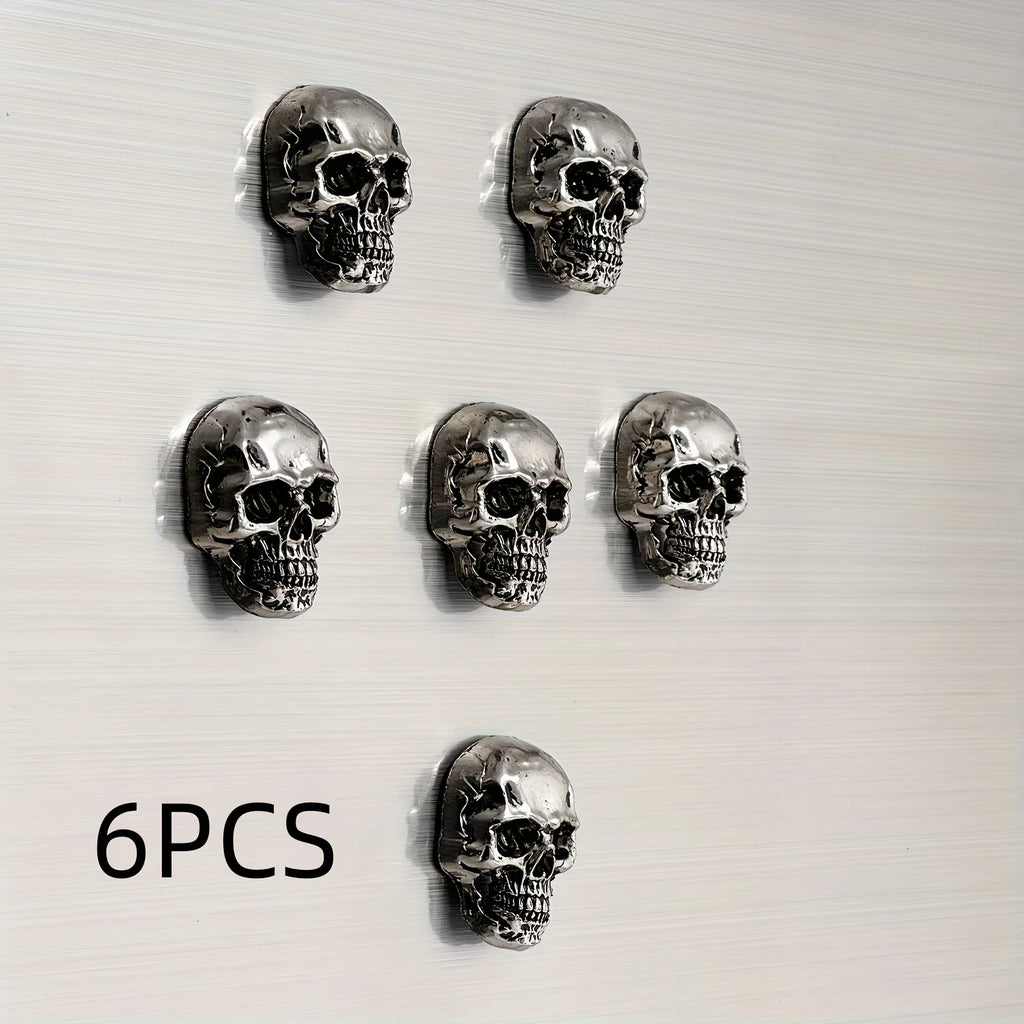 6Pcs Gothic Skull Stainless Steel Refrigerator Magnets