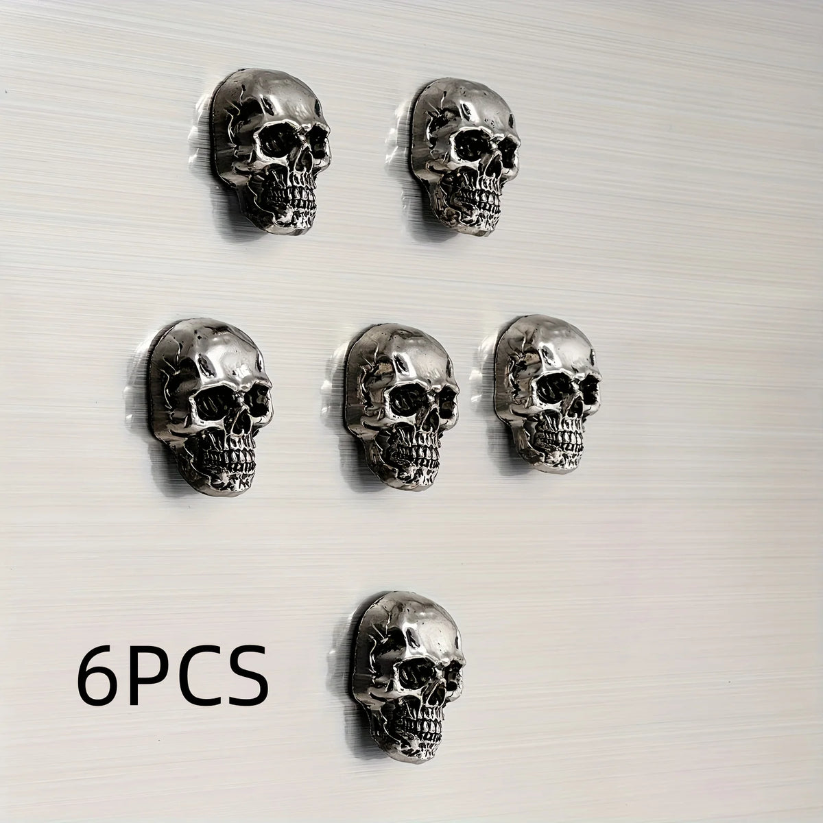 6Pcs Gothic Skull Stainless Steel Refrigerator Magnets