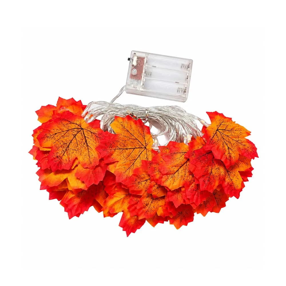 2 3 6M Halloween LED Lights String Artificial Maple Leaf Lantern Garland