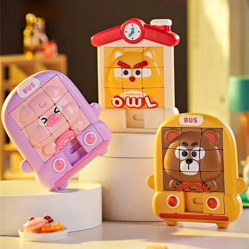 Children Cartoon Animal Slide Puzzles Toys Logical Thinking Training Challenges