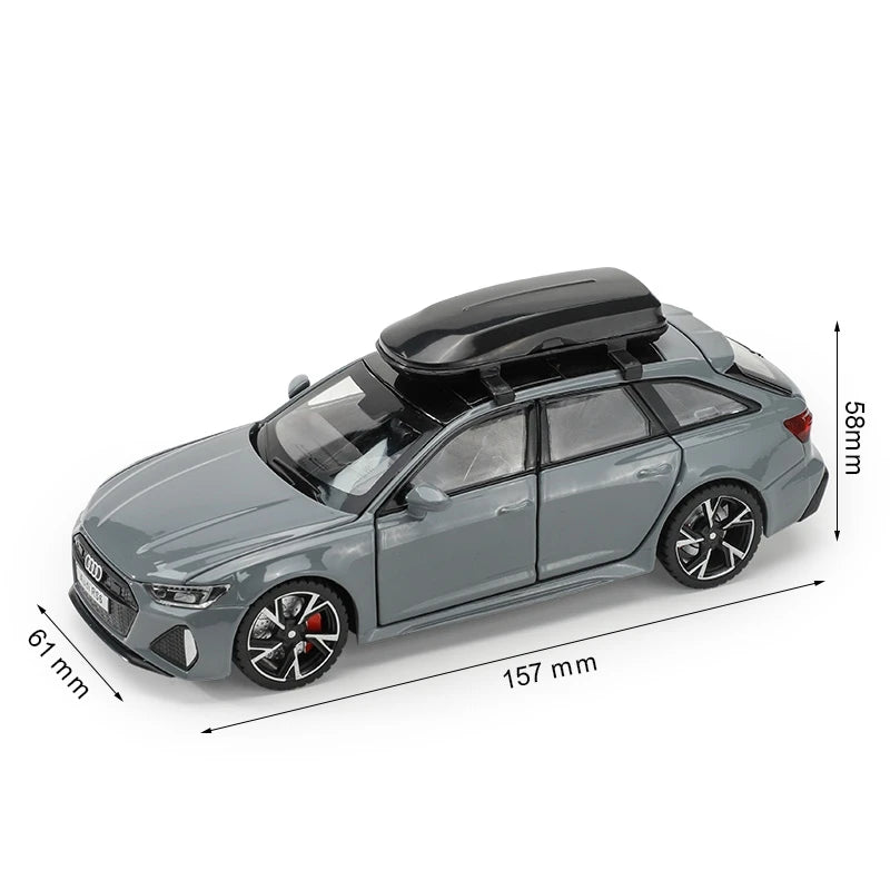 1 32 Audi RS6 Toy Car Model Sound Light Doors Opened Alloy Diecast