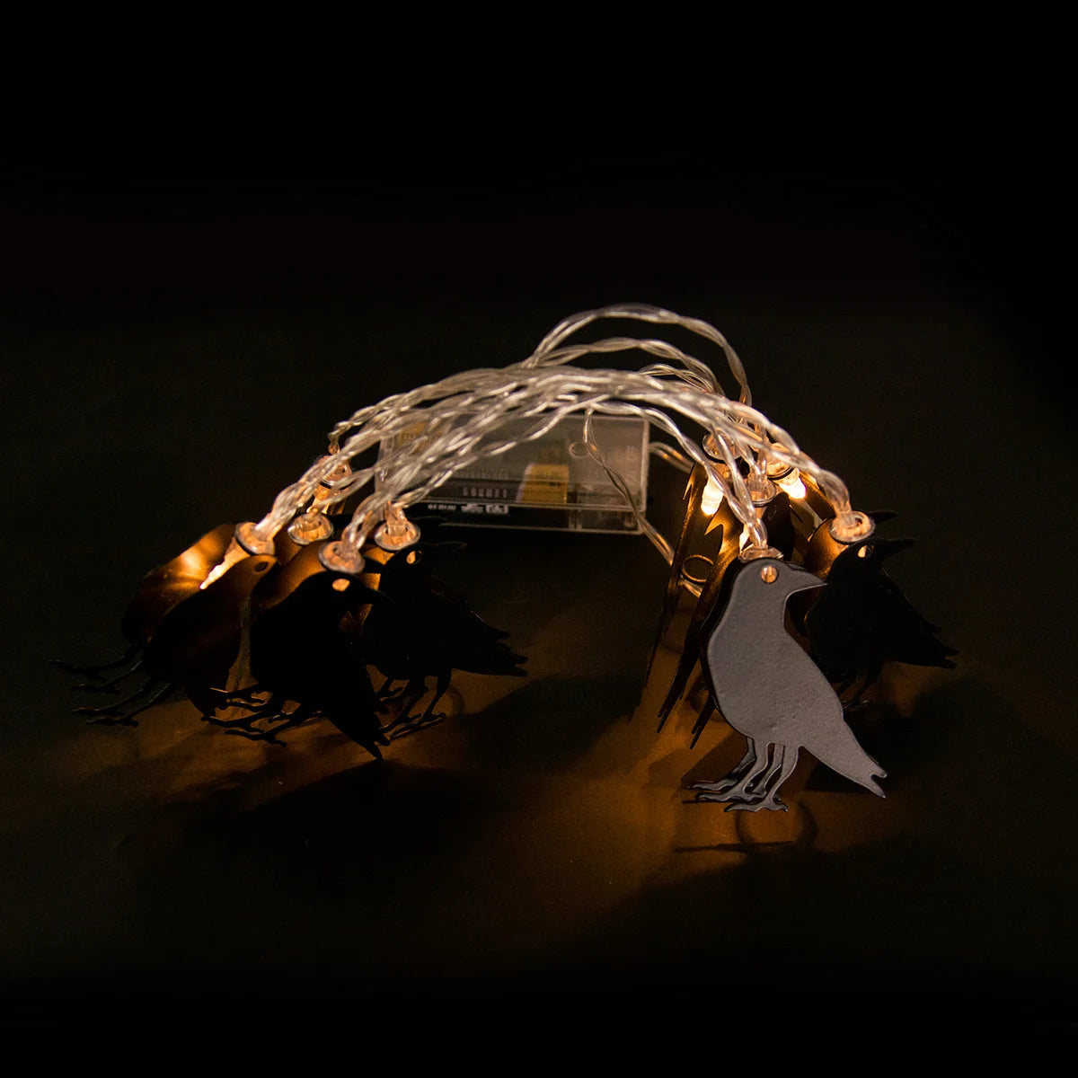 1.5m 10LED Horror Black Crow Bat LED Lights Halloween Party String Fairy Lights