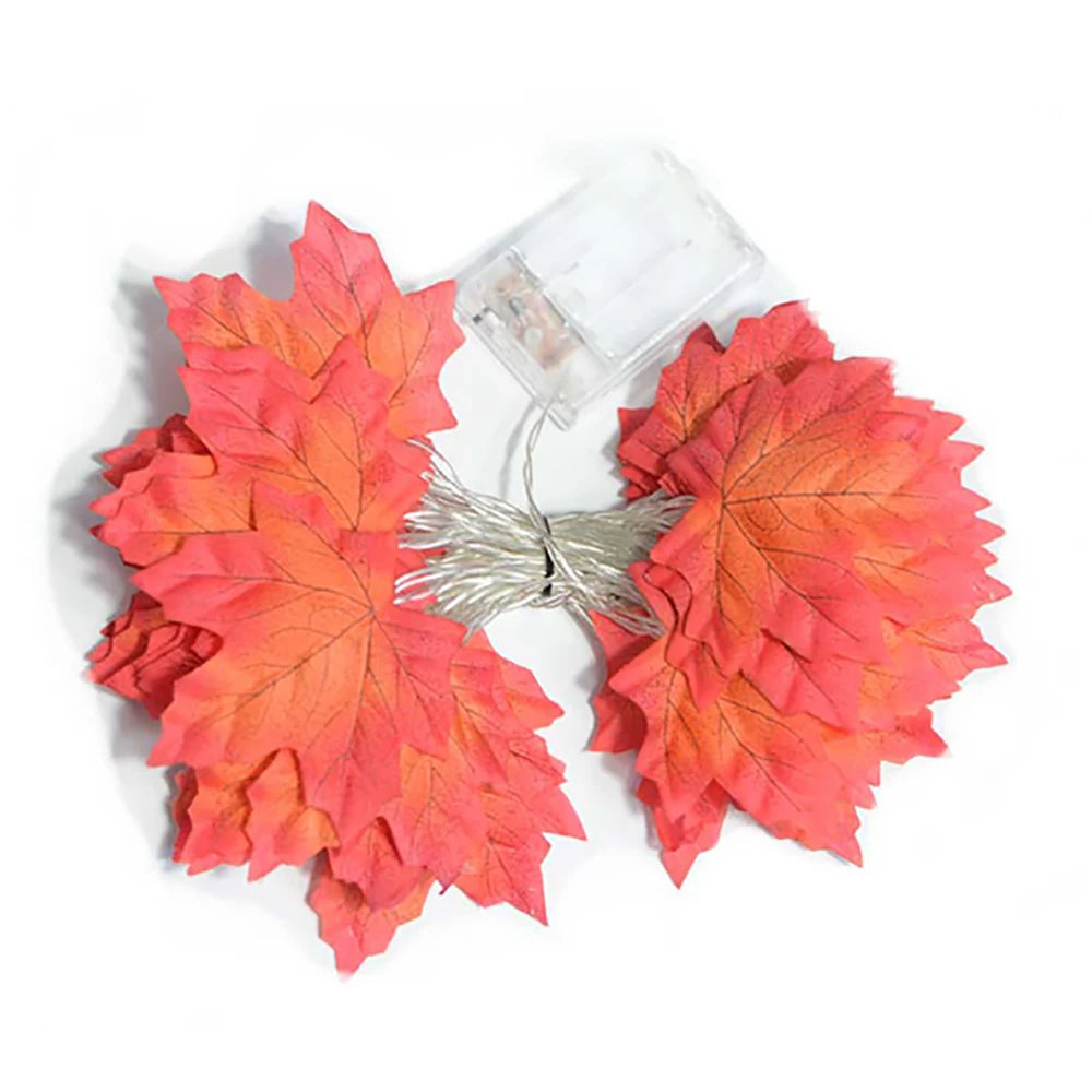 2 3 6M Halloween LED Lights String Artificial Maple Leaf Lantern Garland