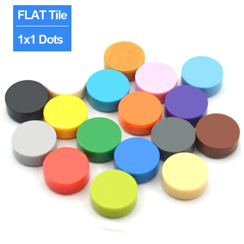800PCS FLAT Tile 1x1 Dots Round Bricks 35381 98138 MOC DIY Building Blocks