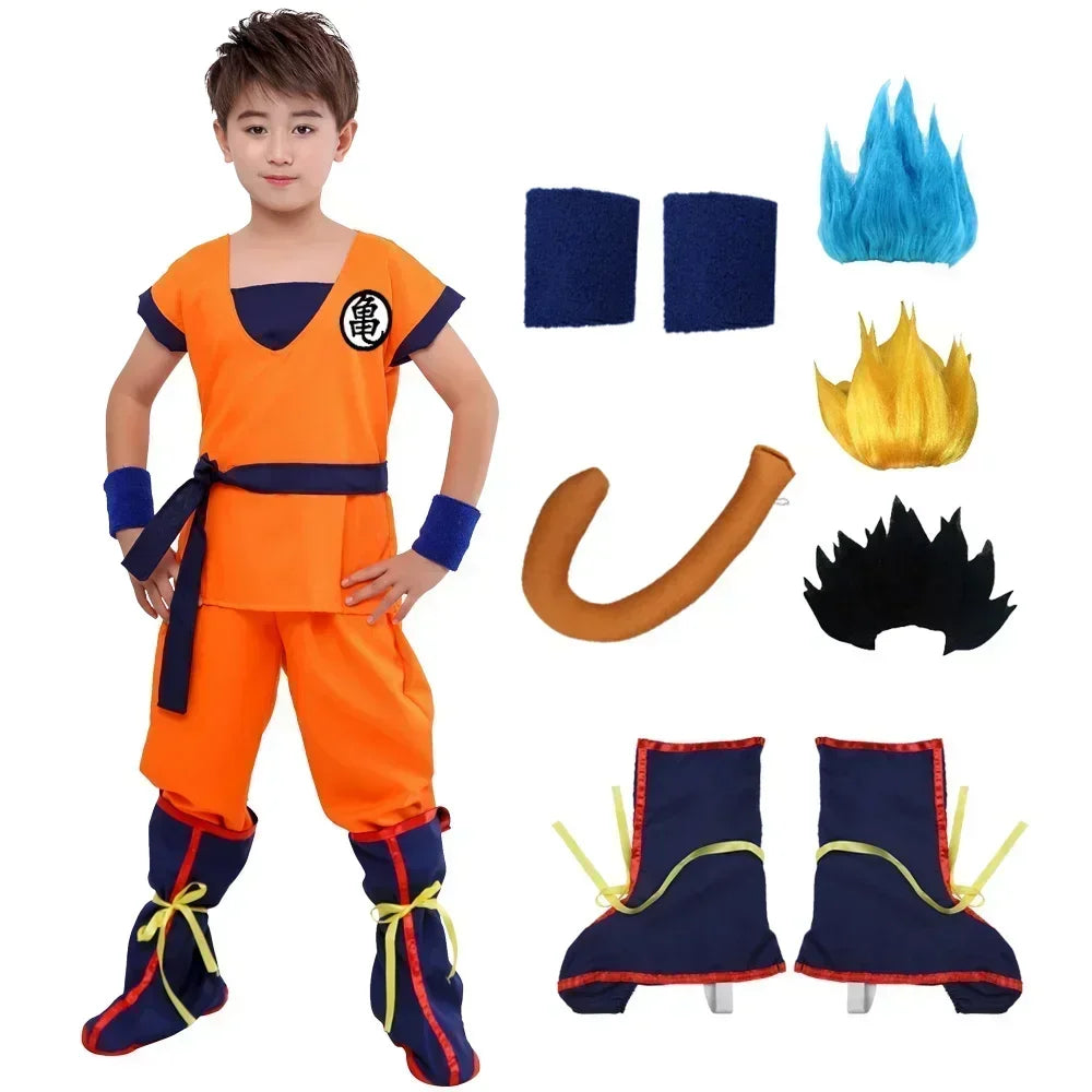 Son Goku Carnival Cosplay Costume Tail Wig Set