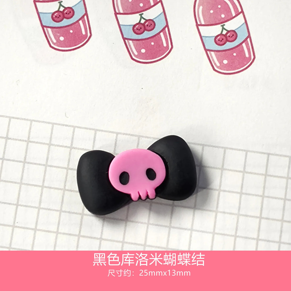 10pcs Macaron Color Skull Bow Skeleton Resin Handmade