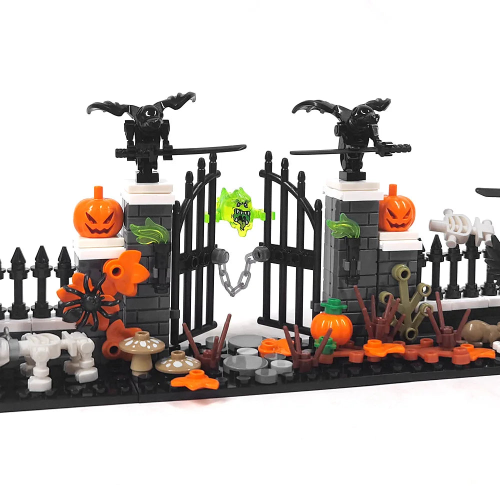 Holiday Decor Cemetery Pumpkin Building Set Graveyard Street Scene Decorations