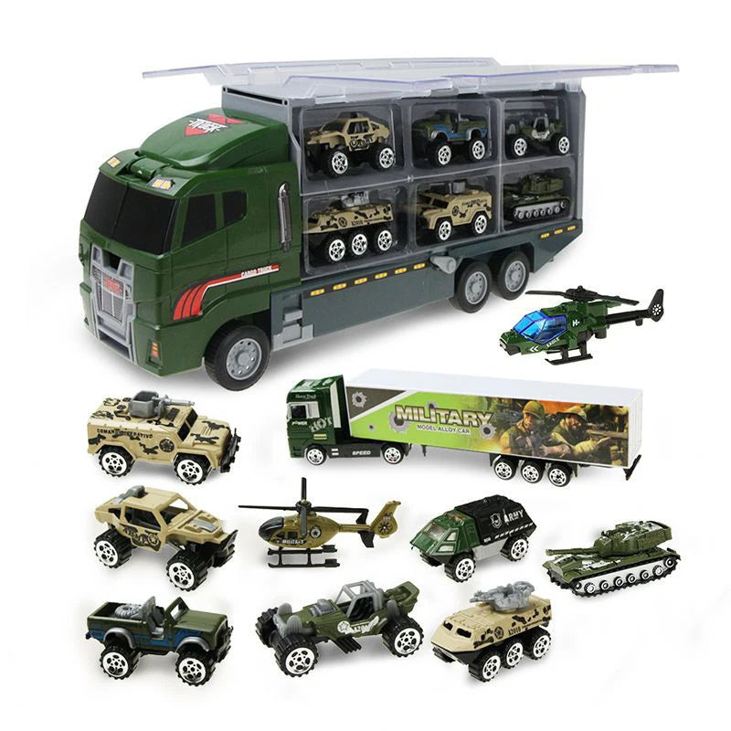 10 In 1 Construction Toys Truck Storage Die-cast Vehicle Transporter Car