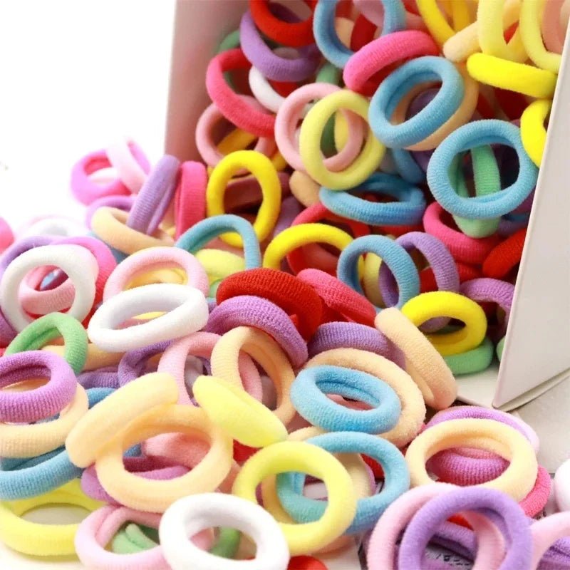 200-1000pcs Women Girls Colorful Nylon Elastic Hair Bands Ponytail Small