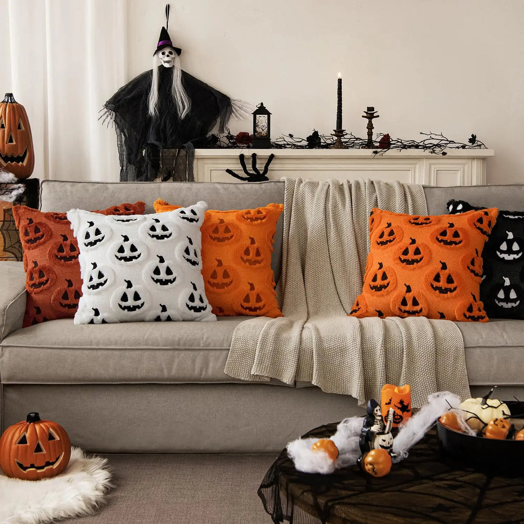 Fall Halloween Throw Pillow Covers 18x18 Decorative Pumpkin Pattern