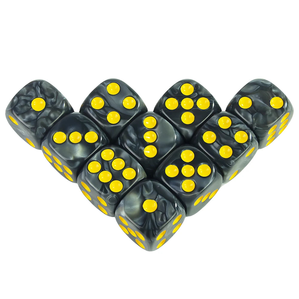 16MM Round Corner Game Dice Set 6-Sided Marble Acrylic Dices Tabletop Game