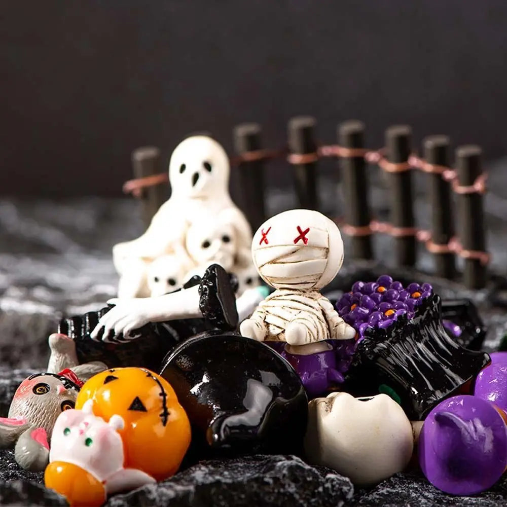 Cartoon Halloween Pumpkin Skeleton Figurines 3D Mummy