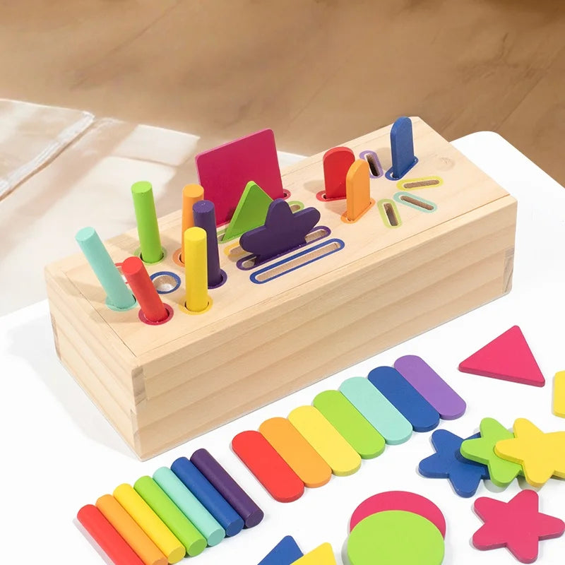 3D Shapes Geometric Solids Wooden Color Toy Sorting Toy Developmental Training