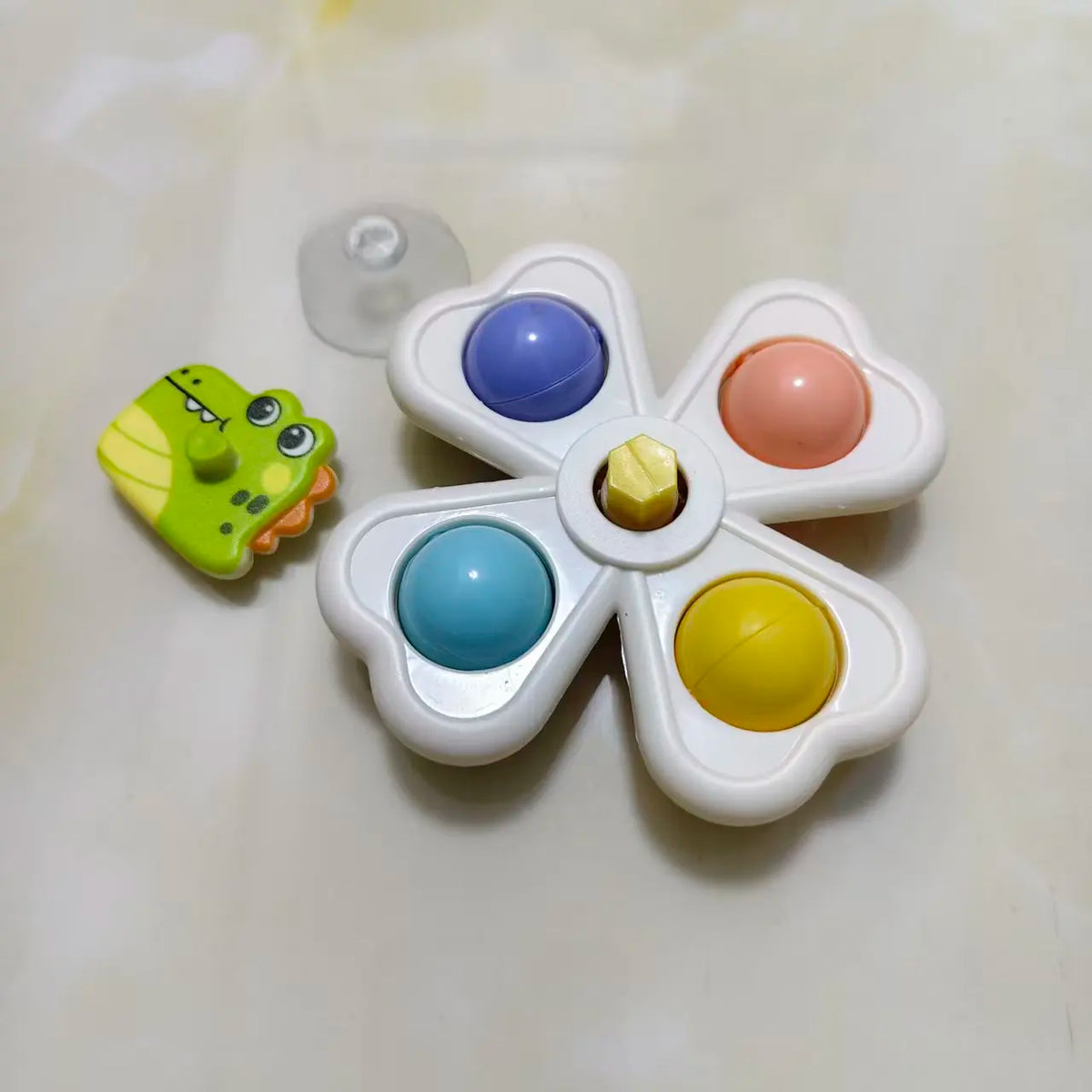 3 in 1 Suction Cups Spinning Top Toy Baby Game Infant Teether Relief Stress