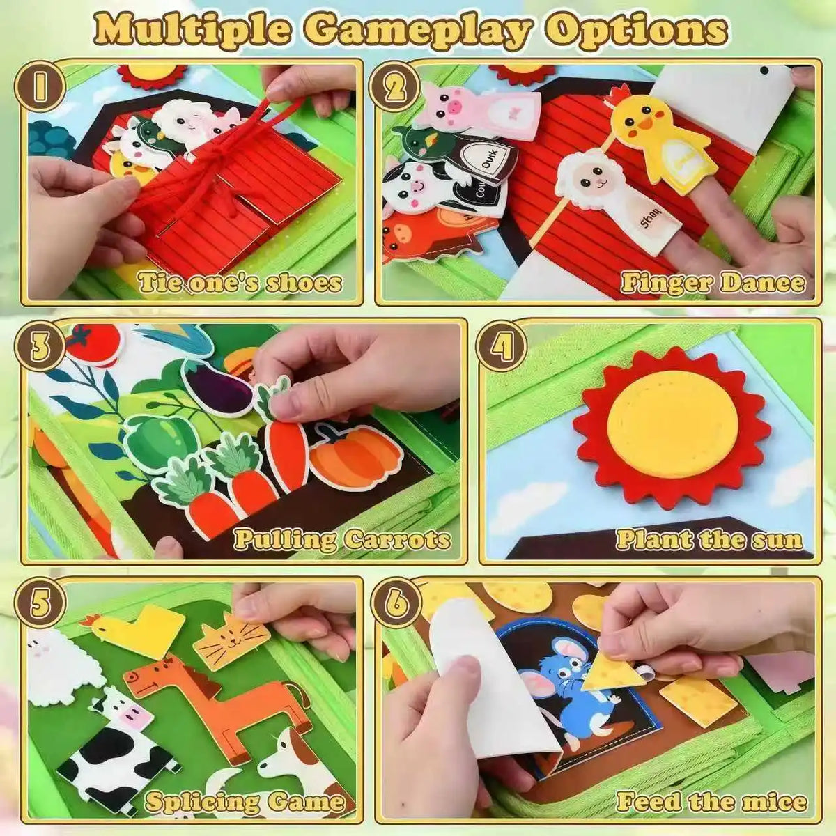 Baby Early Education Schoolbag Safe Felt Interactive Busy Board Alphabet