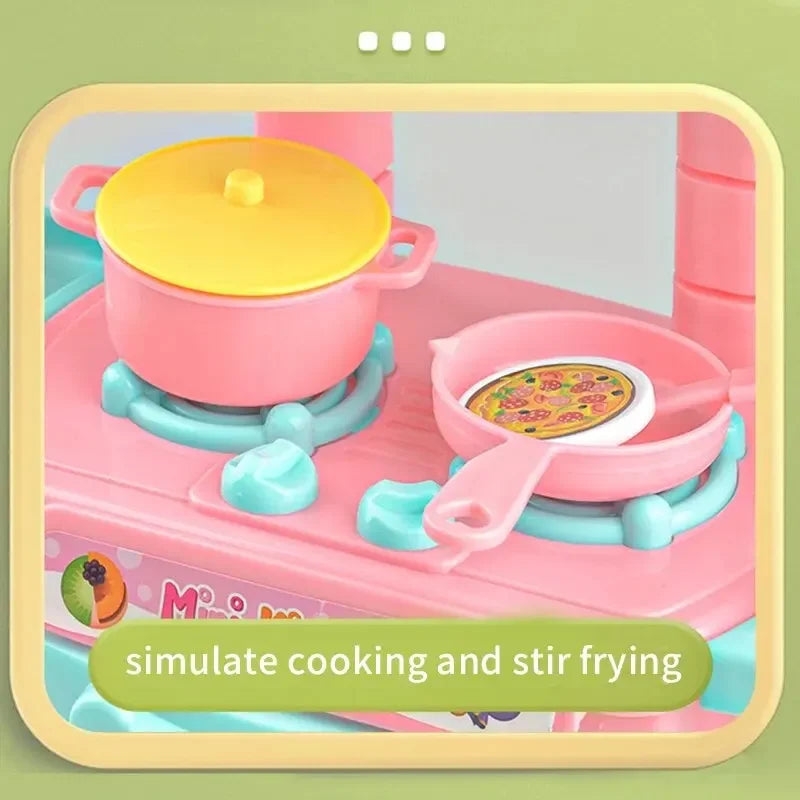 Mini Kitchen Counter Play Set Cooking Tableware