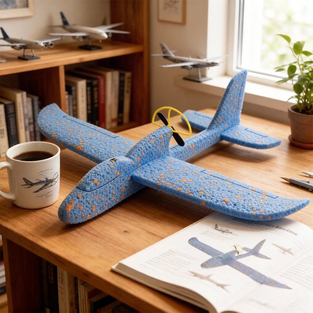 GB Hand Launch Glider Foam Fighter Model Electric Powered Aircraft Toy USB