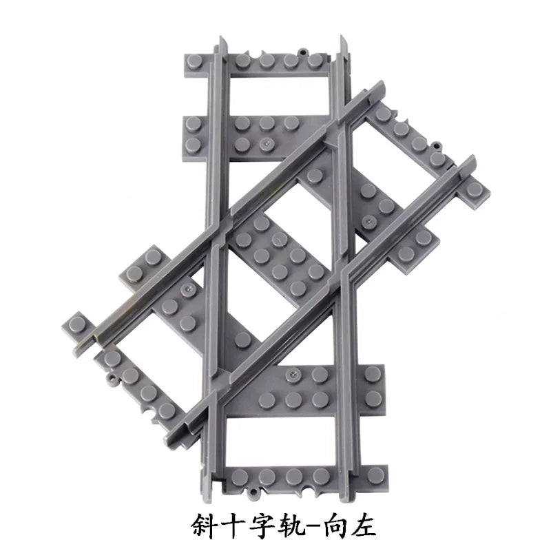 MOC City Train Rail Crossing Flexible Tracks Forked Straight Curved Rails