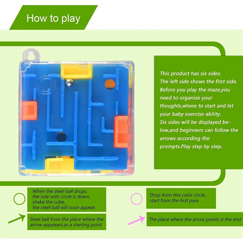 Mini 3D Maze Cube Puzzle Rolling Ball