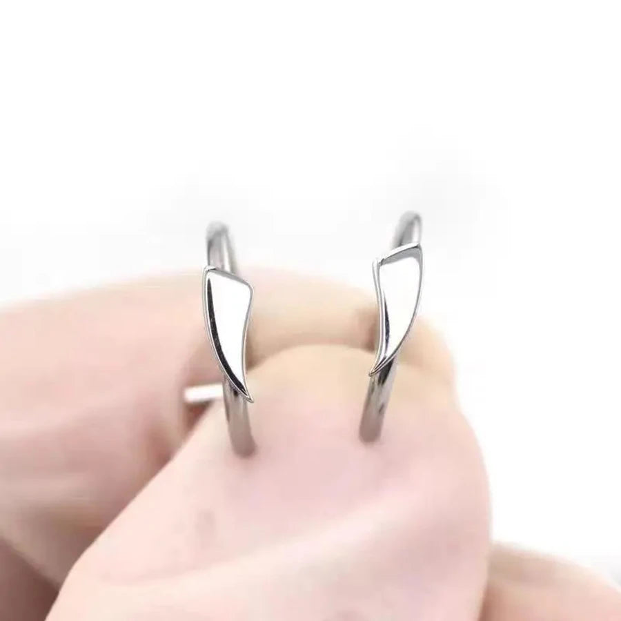 2PCS Trendy 10mm Stainless Steel Punk Clip on Fake Piercing Nose Wrap Lip