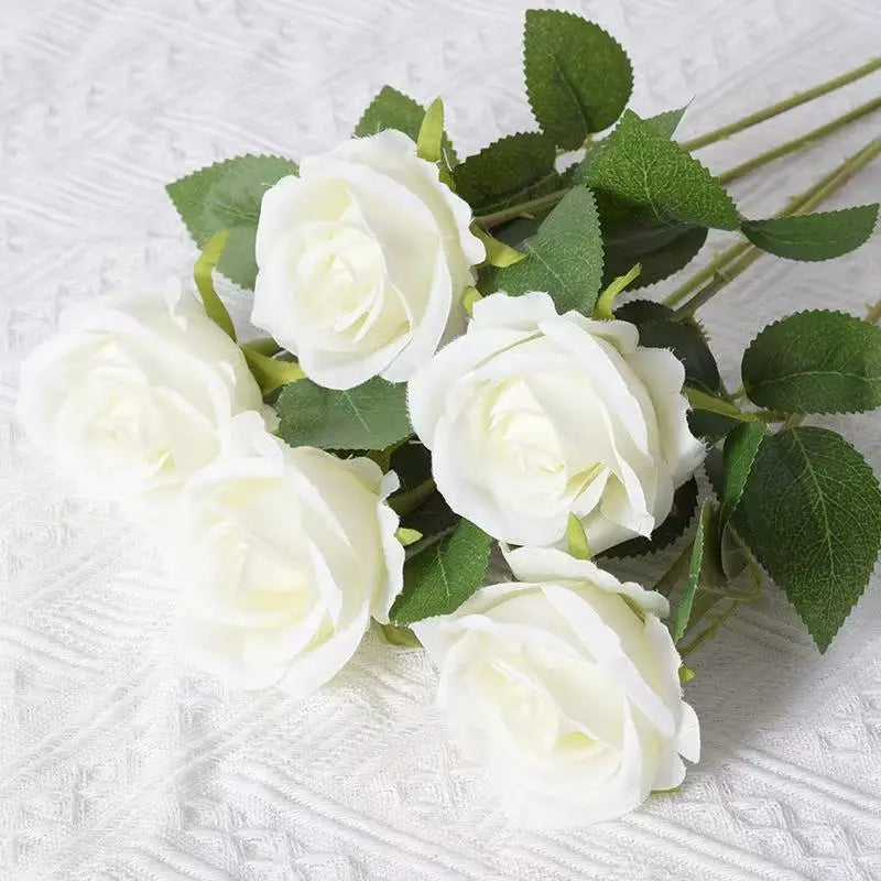 1 5 10 20pcs Roses Artificial Flowers Rose Flower Branch Realistic Fake