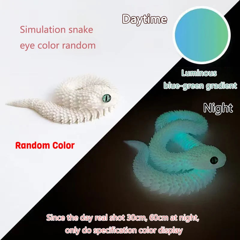 2026 New 3D Printed Snake Realistic Snake Statue Movable Joint Fidget Toys
