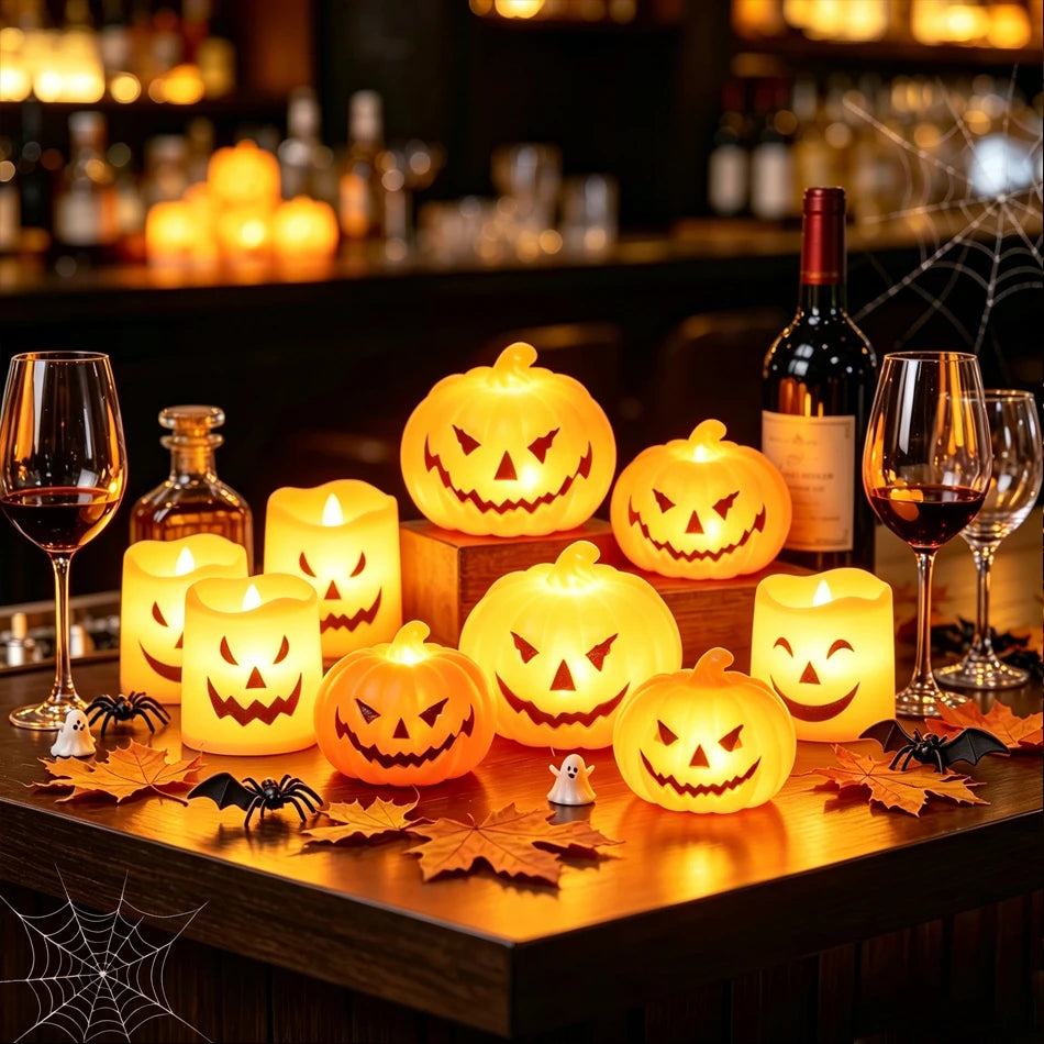 Flameless LED Pumpkin Lamp Halloween Decor
