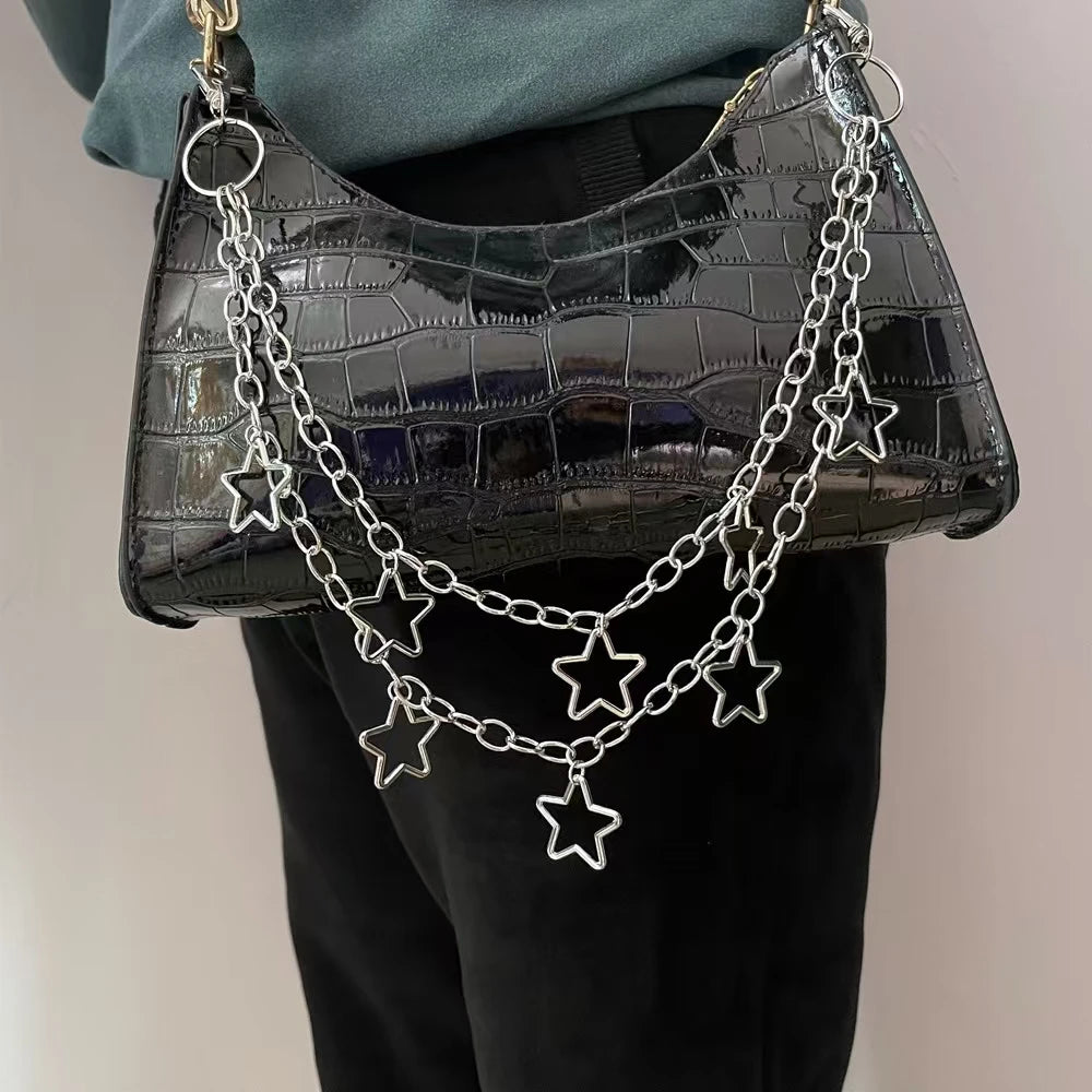 Punk Metal Crescent Geometric Bag Chain Hip Hop Hipster Cool Pants Chain