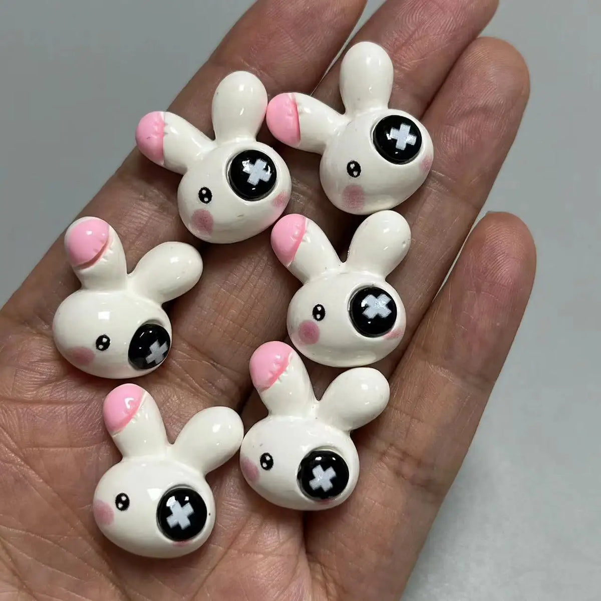 10pcs Macaron Color Skull Bow Skeleton Resin Handmade
