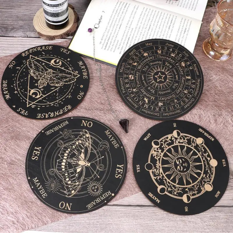 Wooden Pendulum Board Moon Star Divination Energy Healing Meditation Ouija
